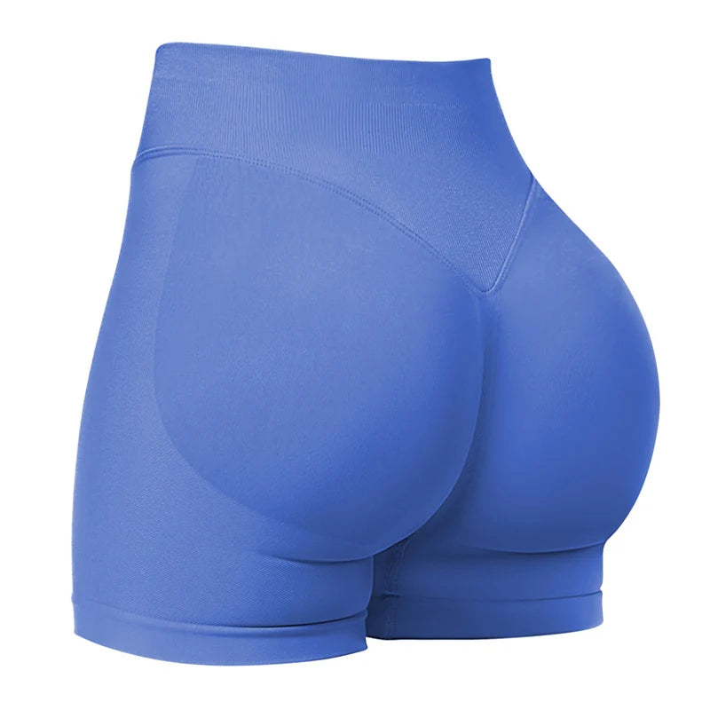 Gym Shorts Women Fitness Sports Biker Shorts 4.5" Low Ribbed Band Yoga Shorts Workout Scrunch Butt Seamless Leggings