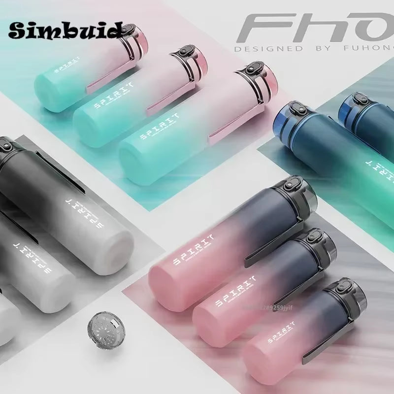 500ML/650ML/1000ML Sports Water Bottle Leak Proof Colorful Plastic Cup Drinking Outdoor Travel Portable Gym Fitness Jugs