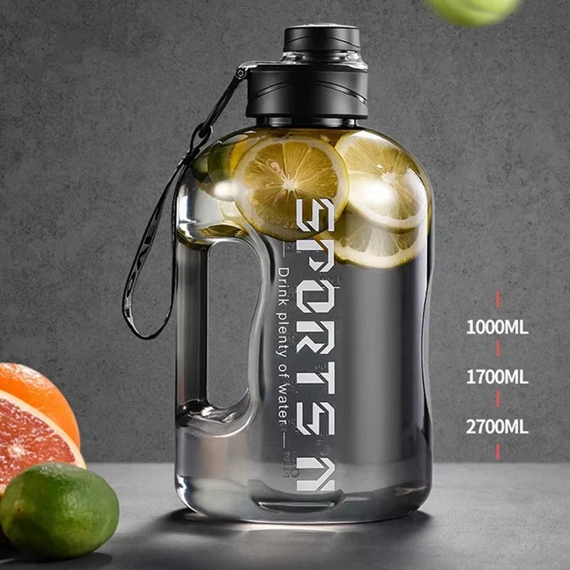 Large Capacity 2.7 Liter Water Bottle Sports Gym Water Kettle Camping Travel BPA Drinking Bottles Portable Plastic Space Cup