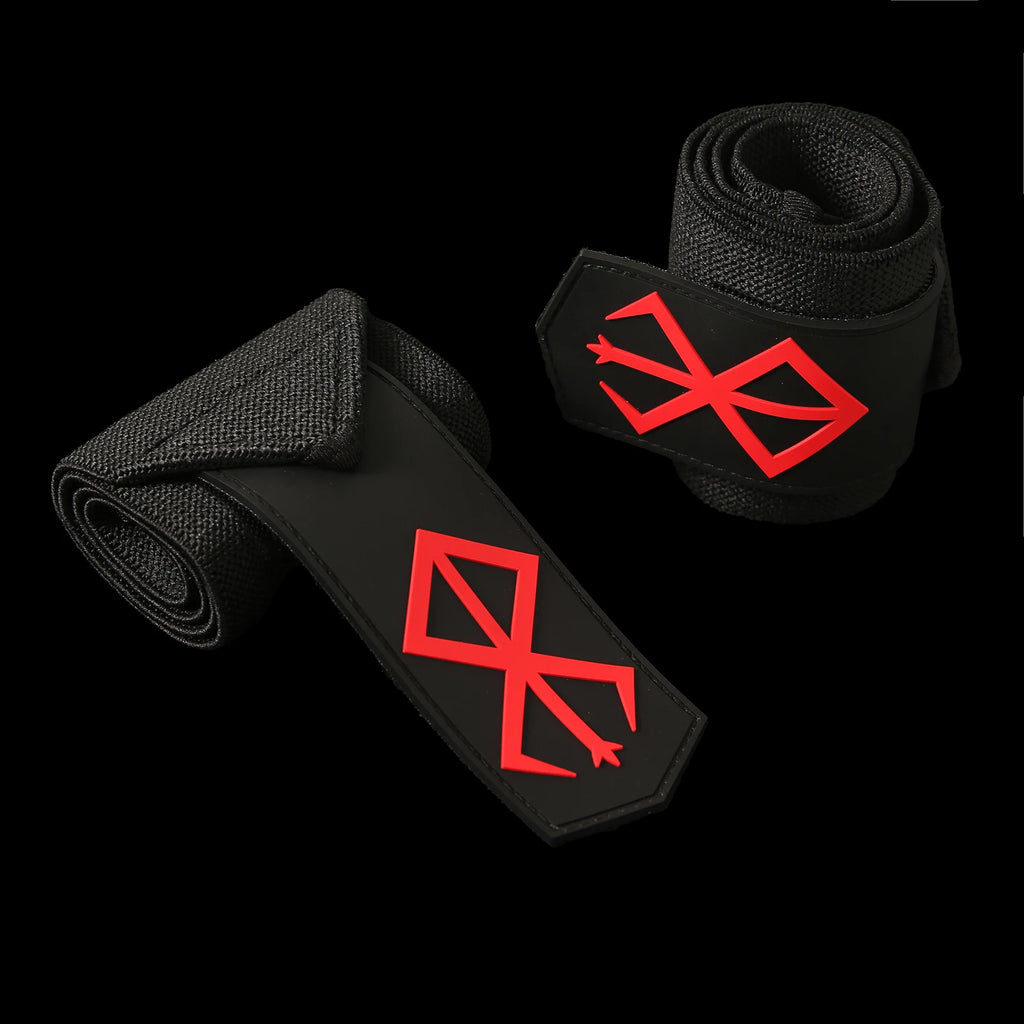Gym Anime Sports Weight Lifting Wrist Wraps,Berserk Wristband Support , Heavy Duty Training Lifting Straps, Powerlifting