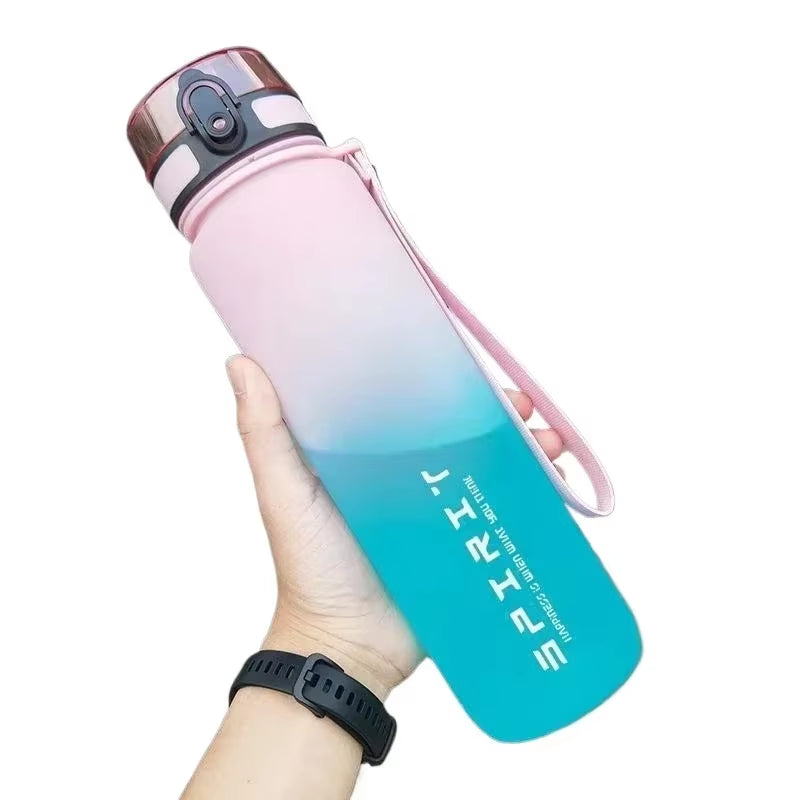 500ML/650ML/1000ML Sports Water Bottle Leak Proof Colorful Plastic Cup Drinking Outdoor Travel Portable Gym Fitness Jugs