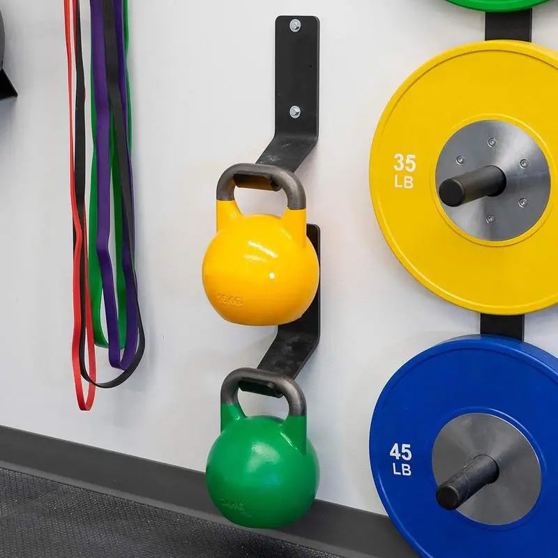 Kettlebell Rack Solid Steel Kettlebell Hook Wall Mount Gym Rack Wall Mount Organizer Weight Rack for Home Gym Hardware Included