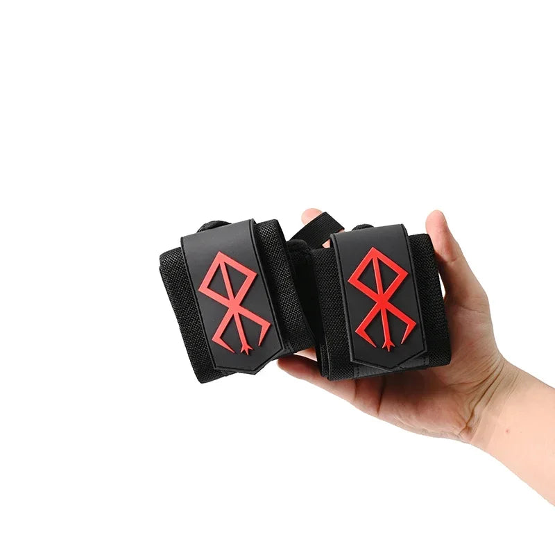 Gym Anime Sports Weight Lifting Wrist Wraps,Berserk Wristband Support , Heavy Duty Training Lifting Straps, Powerlifting